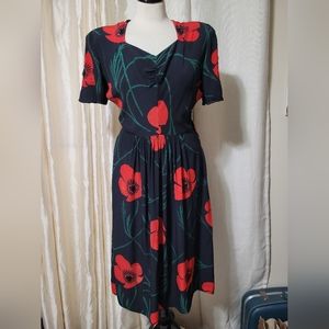 1940s Silk A-line dress